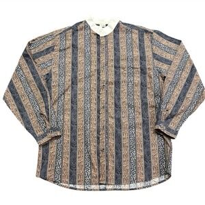 VTG Wah Maker Frontier Clothing Popover Western Long Sleeve Shirt Mens Large